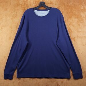 CLUB ROOM Shirt Mens XL Blue Pullover Crew Waffle Thermal Long Sleeve
